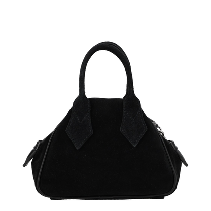 Yasmine Mini Suede Leather Handbag - Black - Image 2