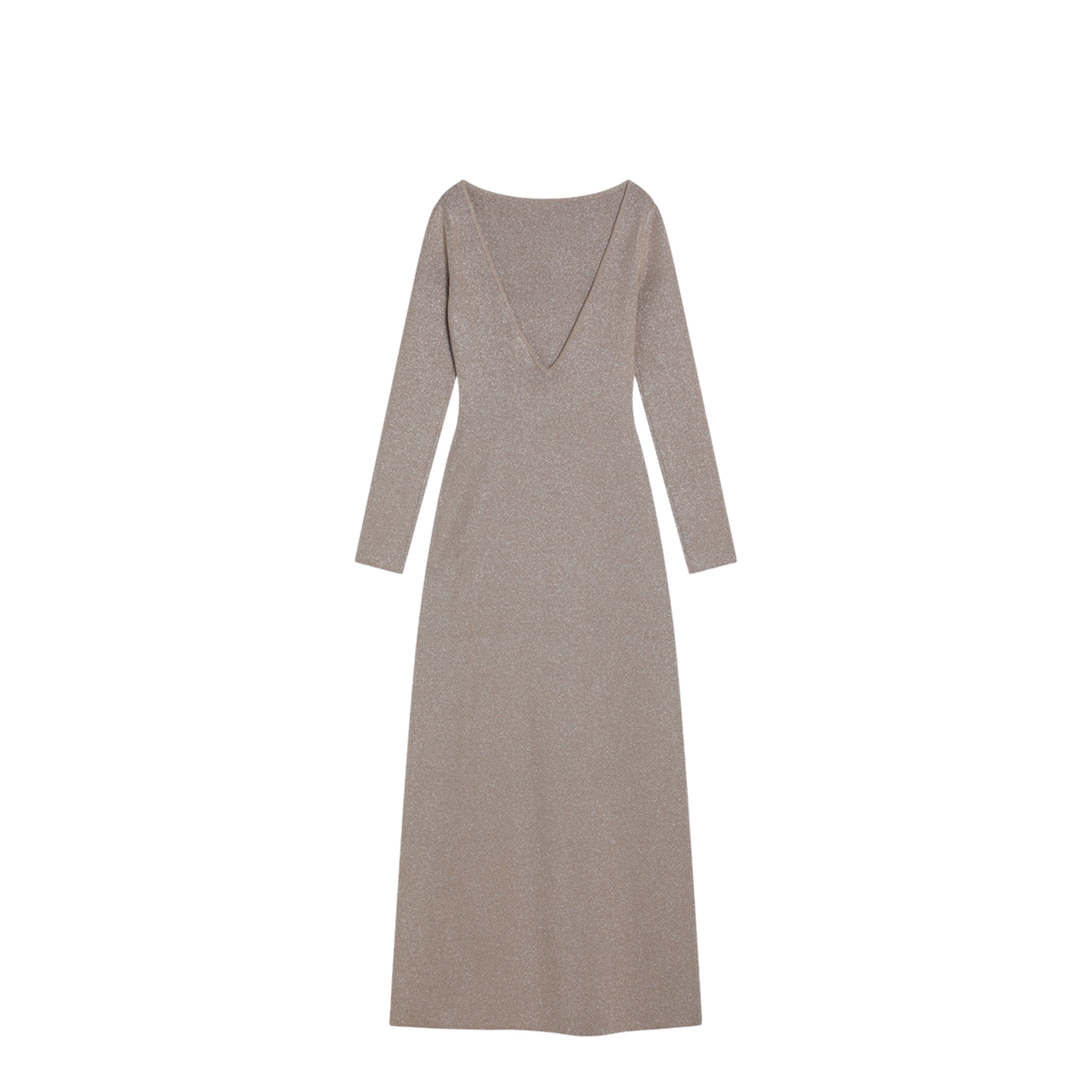 Beige Dress in Viscose and Lurex Yarn - Image 2