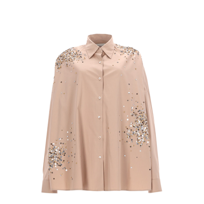 Casia Oversized Shirt in Embroidered Poplin - Image 1