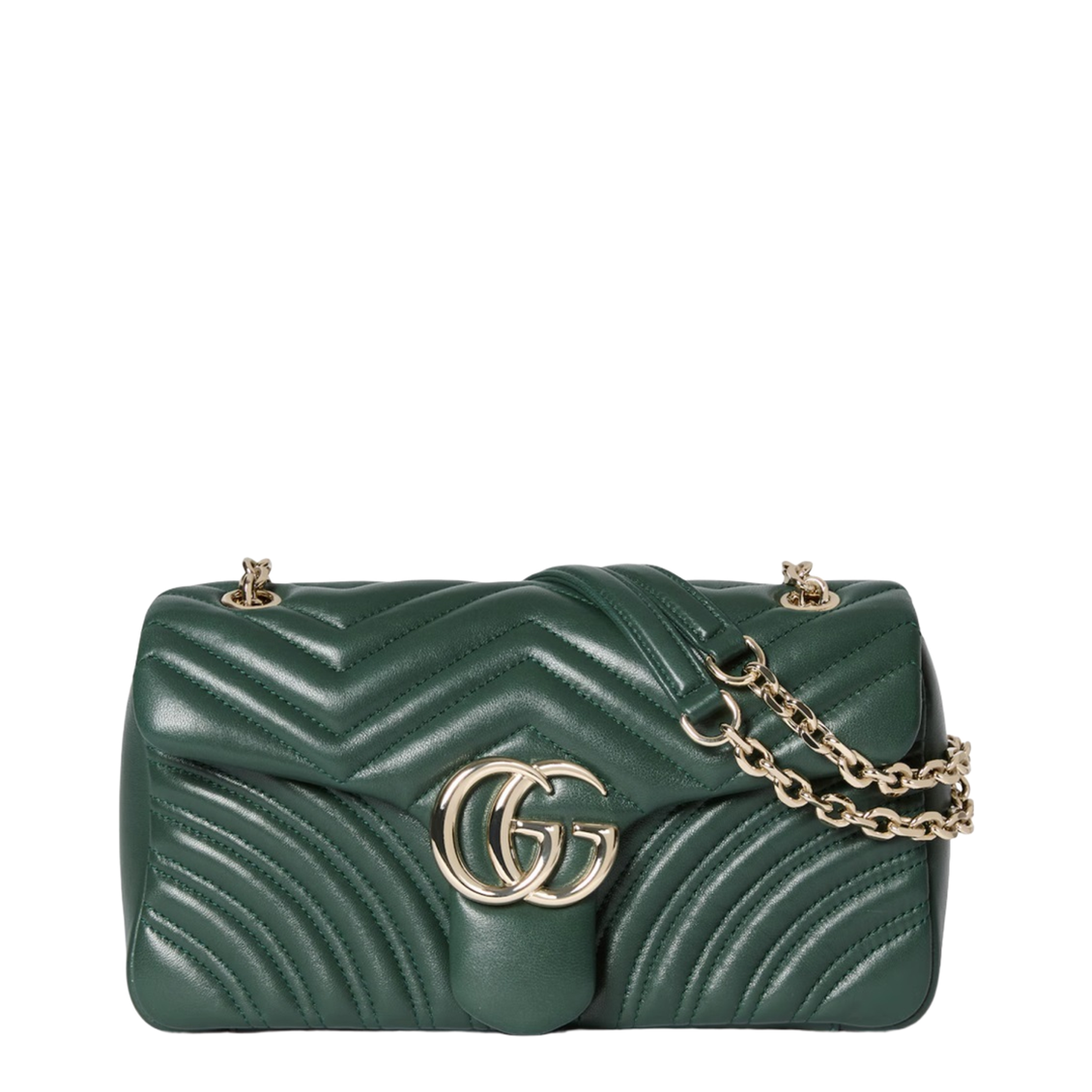 Dark Green Nappa Leather Medium Shoulder Bag - Image 1