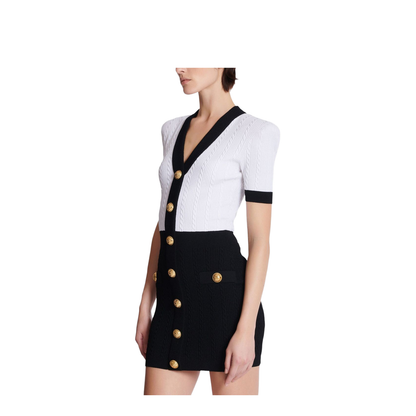 Two-tone cable-knit bodycon dress - Image 7