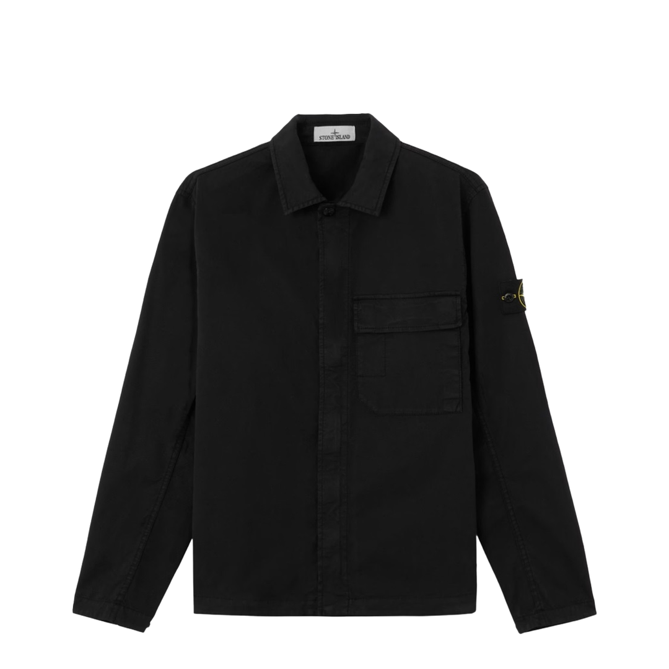 Cotton Overshirt In Black - Image 1