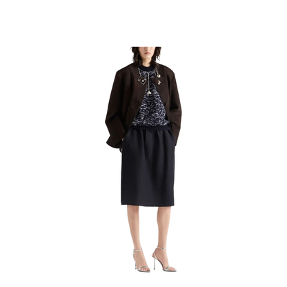 Chevron Wool Midi Skirt - Image 2
