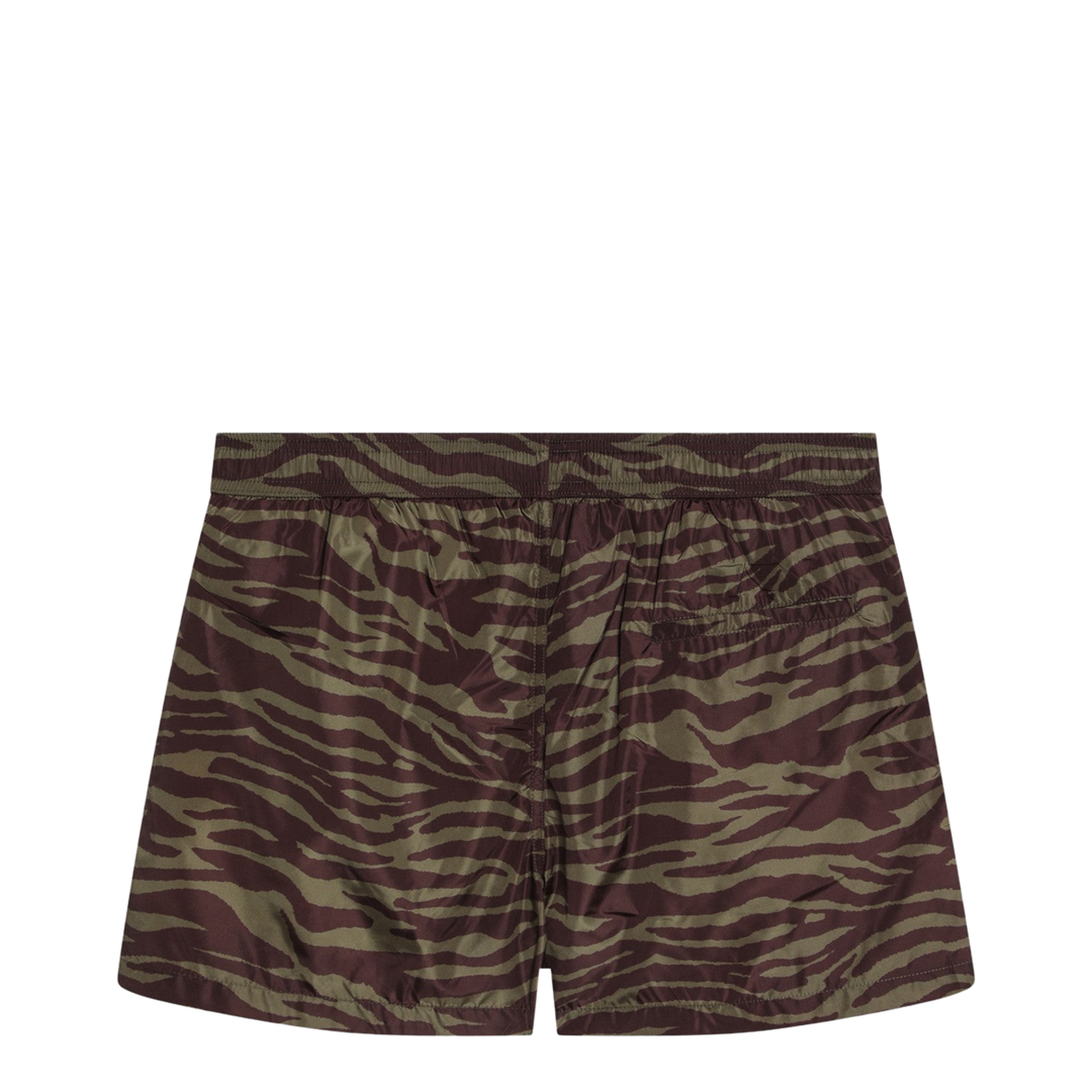 Zebra Shorts in Khaki Brown Nylon - Image 2