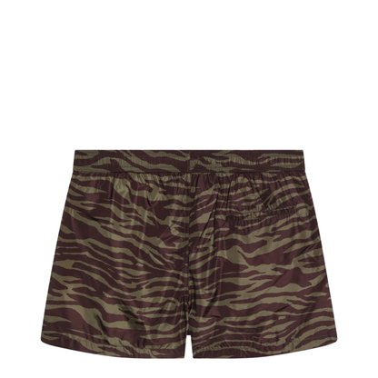 Zebra Shorts in Khaki Brown Nylon - Image 2