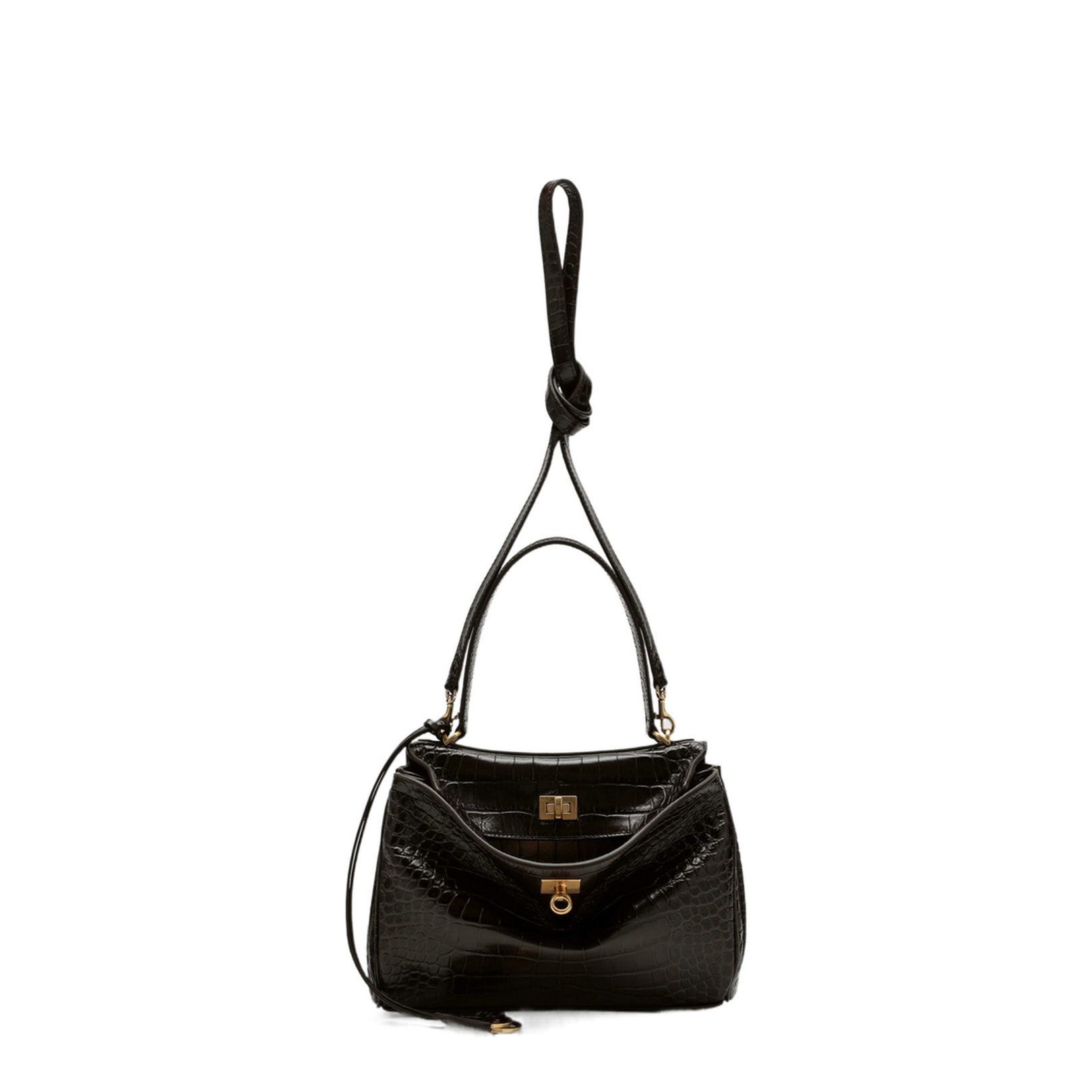 Rodeo Shoulder Bag In Crocodile-print Leather - Image 5