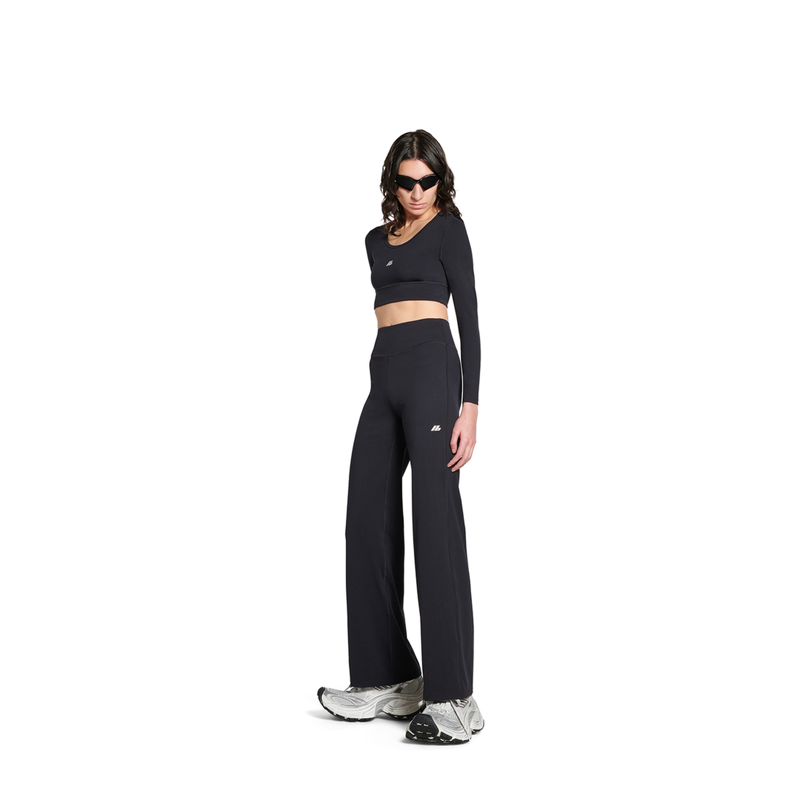 Black Activewear Flared Slim Lounge Pants - Image 3