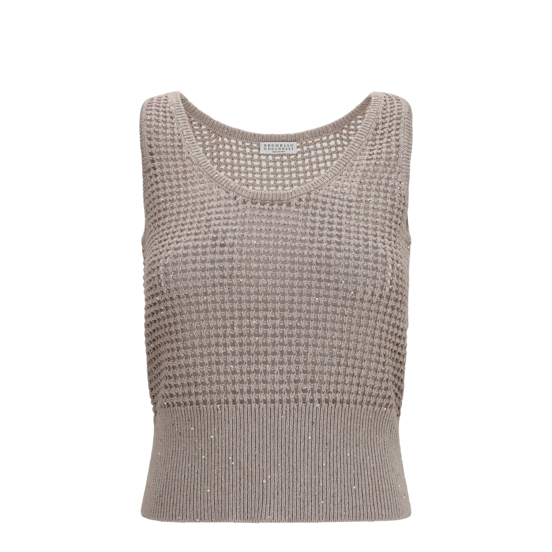 Perforated Sequin Tank Top - Image 1