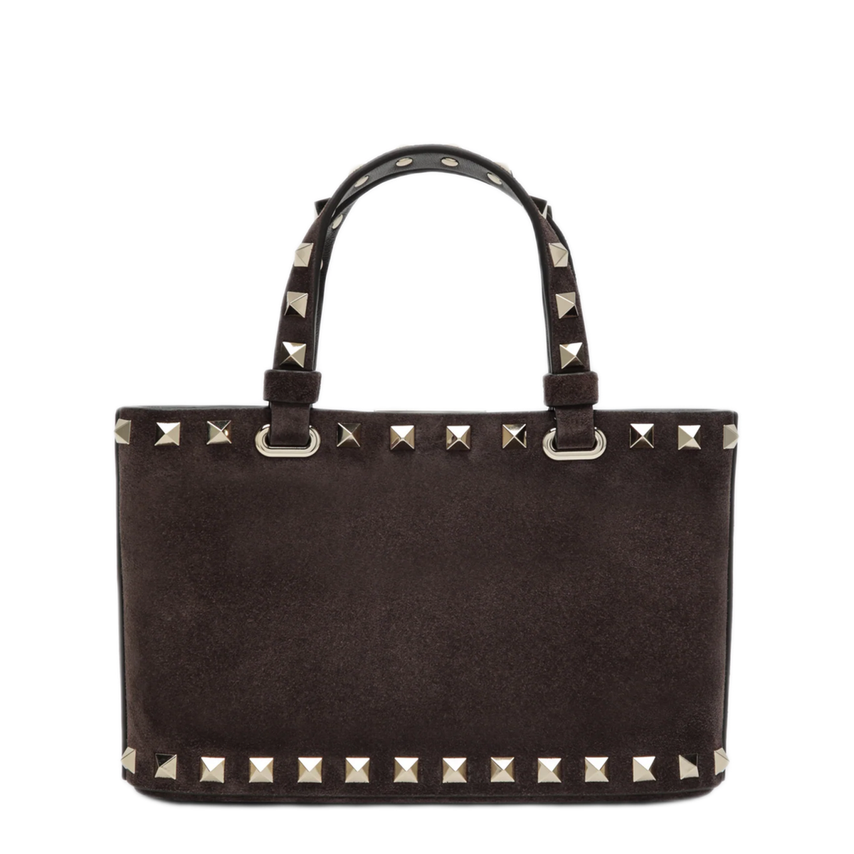 Rockstud Mini Suede Shopping Bag - Ebony - Image 2