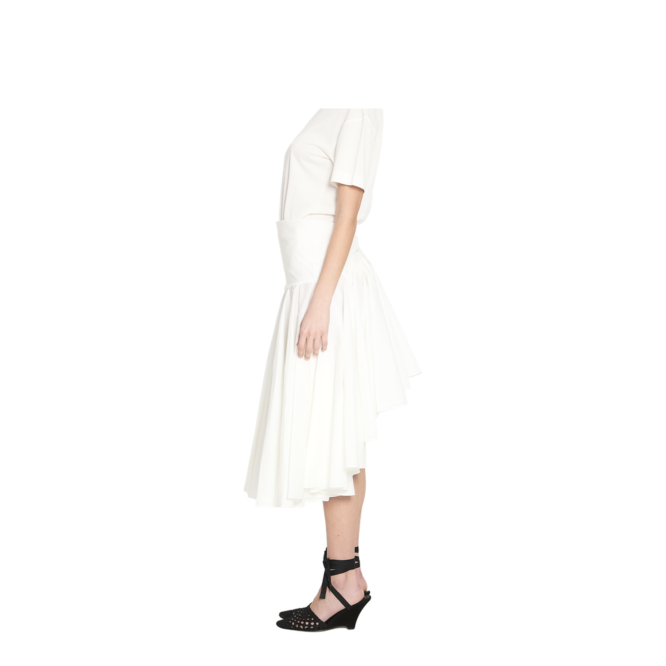 Draped Midi Skirt with Godet - Image 3