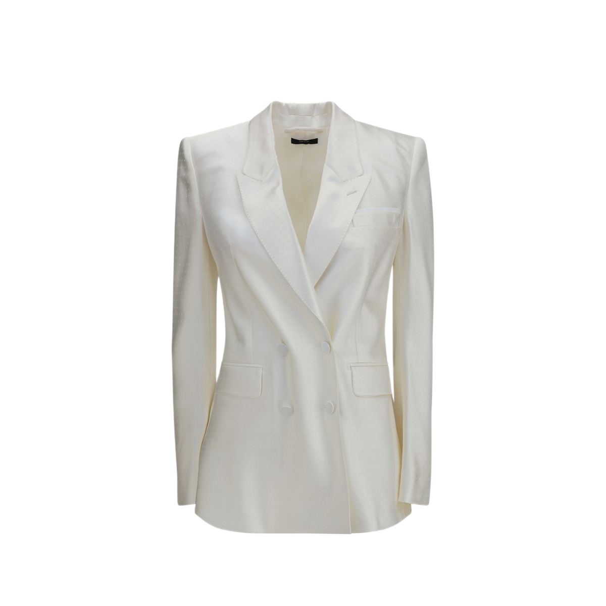 Polka Dot Satin Double Breasted Blazer - Image 1