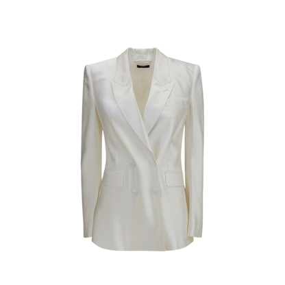 Polka Dot Satin Double Breasted Blazer - Image 1