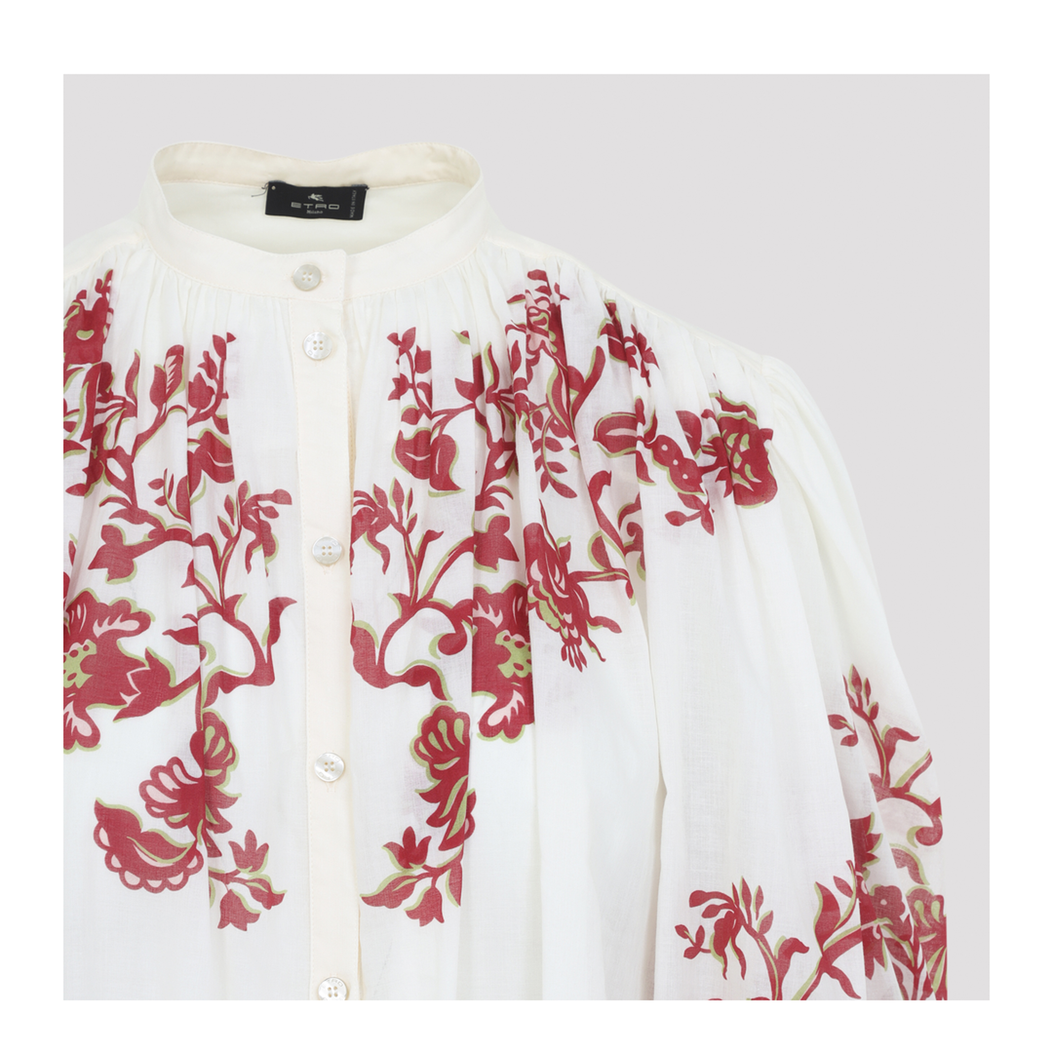 Pleates Band Collar Shirt - Image 6