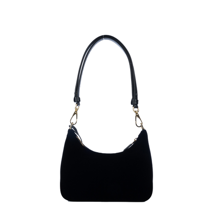 Black Velvet Mini Shoulder Bag - Image 3