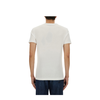 Cotton T-Shirt with Print in White - Image 3