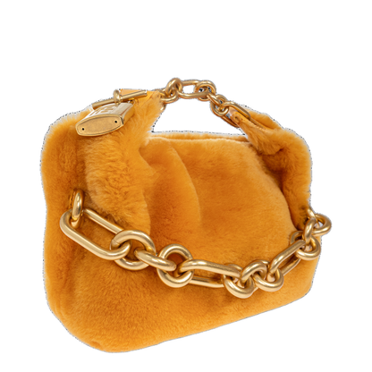 Mini Sync Bag in Shearling - Gold - Image 4