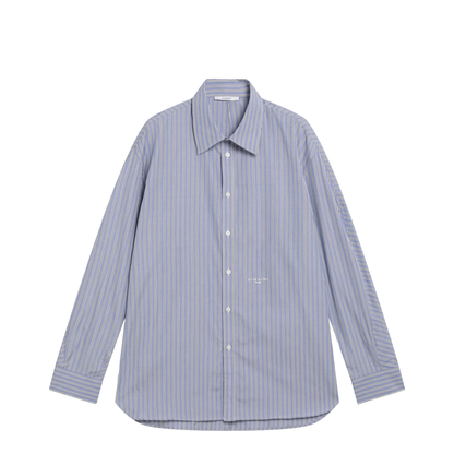 White/blue striped poplin shirt - Image 1