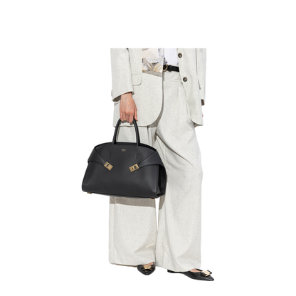 Hug Large Calfskin Handbag - Nero - Image 2