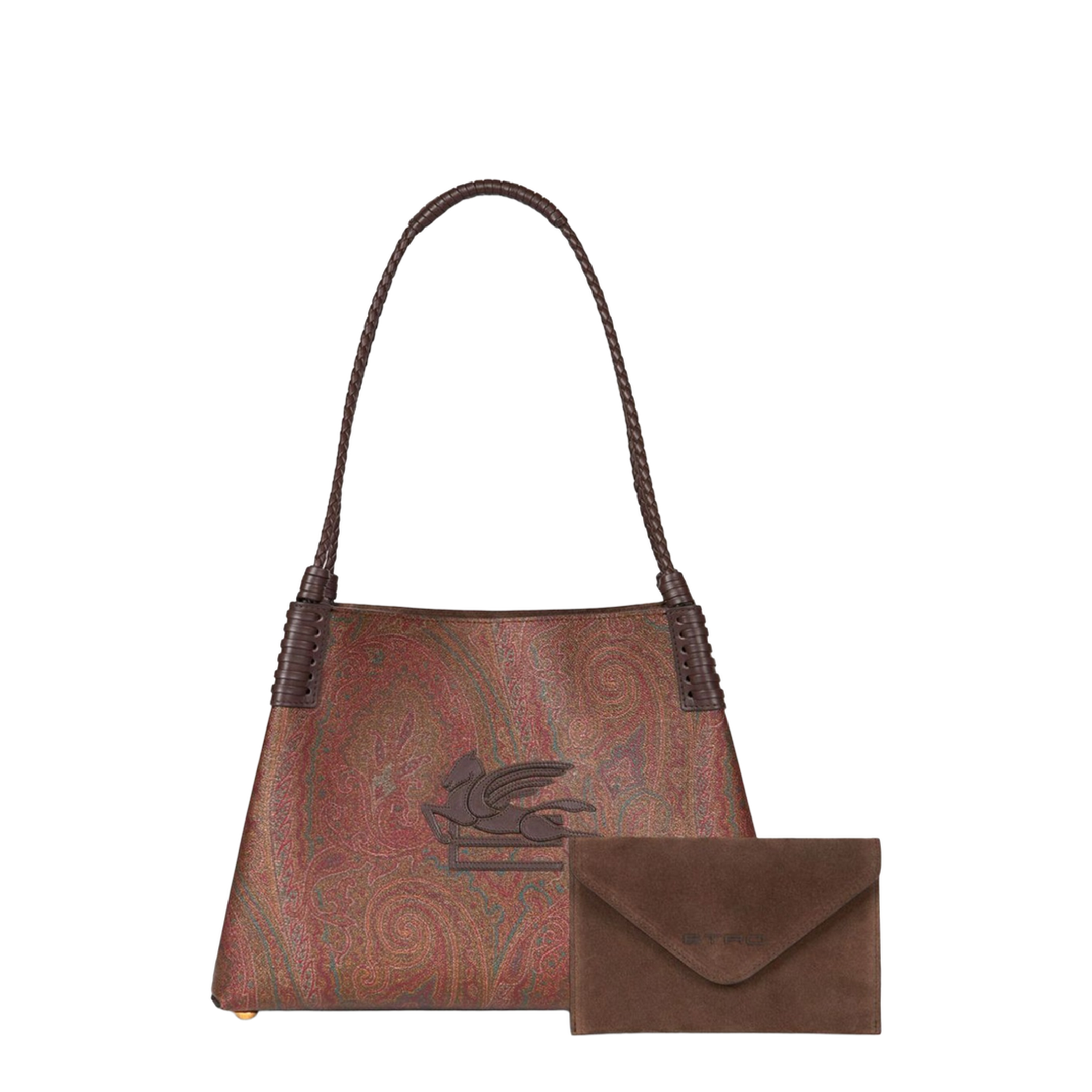 Libra Small Coated Paisley Jacquard Shopping Tote Bag - Cedar Brown/Multicolour - Image 4