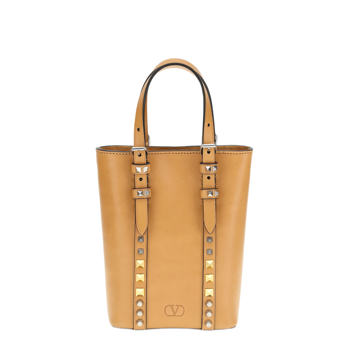 Rockstud Calfskin Tote - Poudre - Image 1