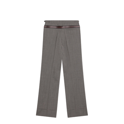 Wool Blend Trousers with Printed Belt - Image 2