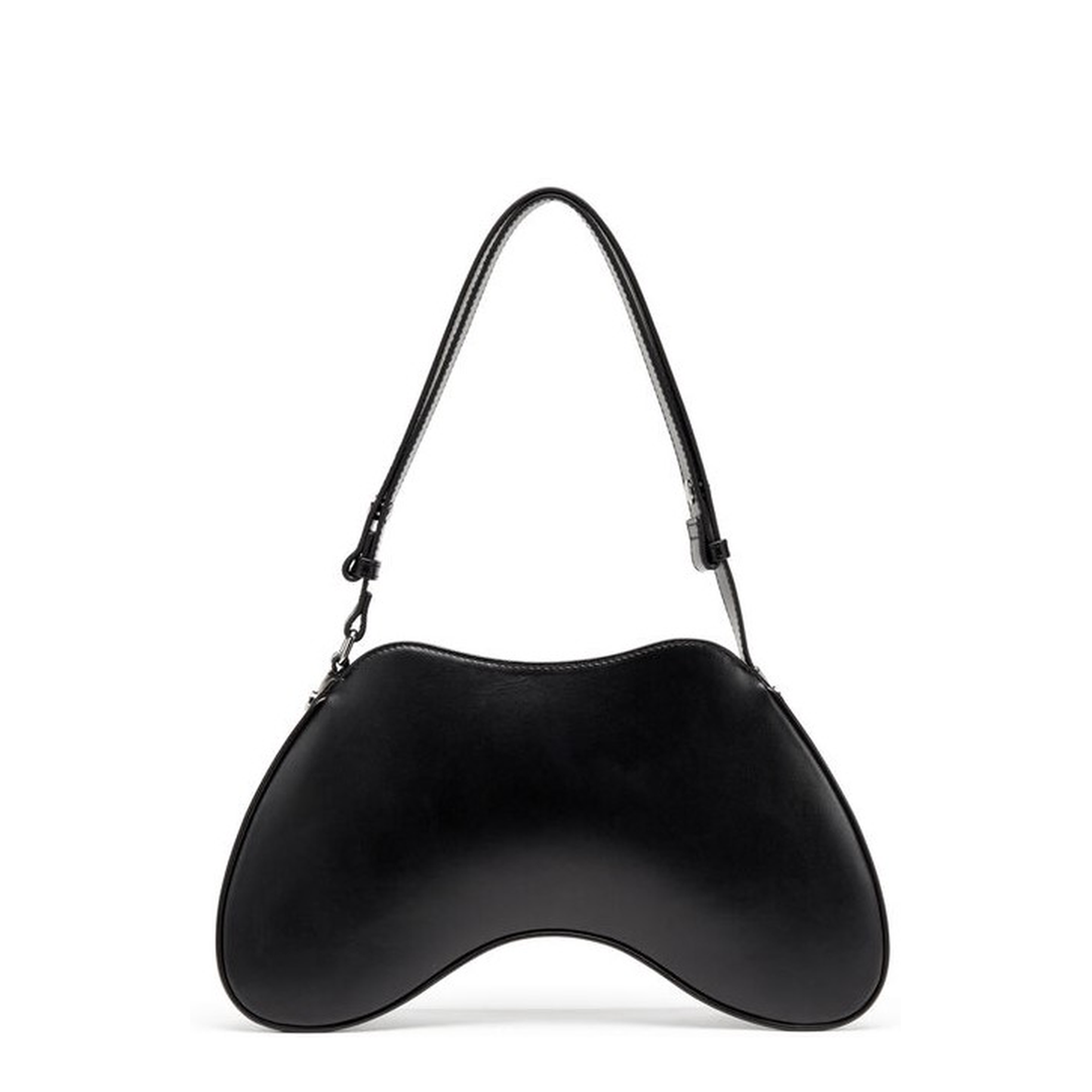 Play Semi-Gloss Leather Shoulder Bag - Black - Image 2