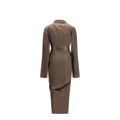 Asymmetric Wrap Dress with Knot Fastening - Image 2