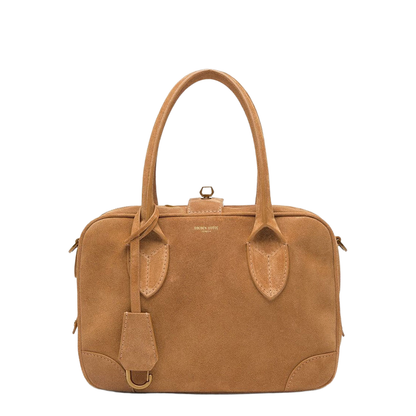 Vita Suede Bag with Gold Details - Image 1