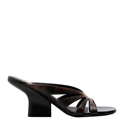 Distressed-Effect Leather Wedge Mule - Image 1