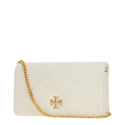 Kira Diamond Quilt Leather Crossbody Bag - Warm White - Image 2