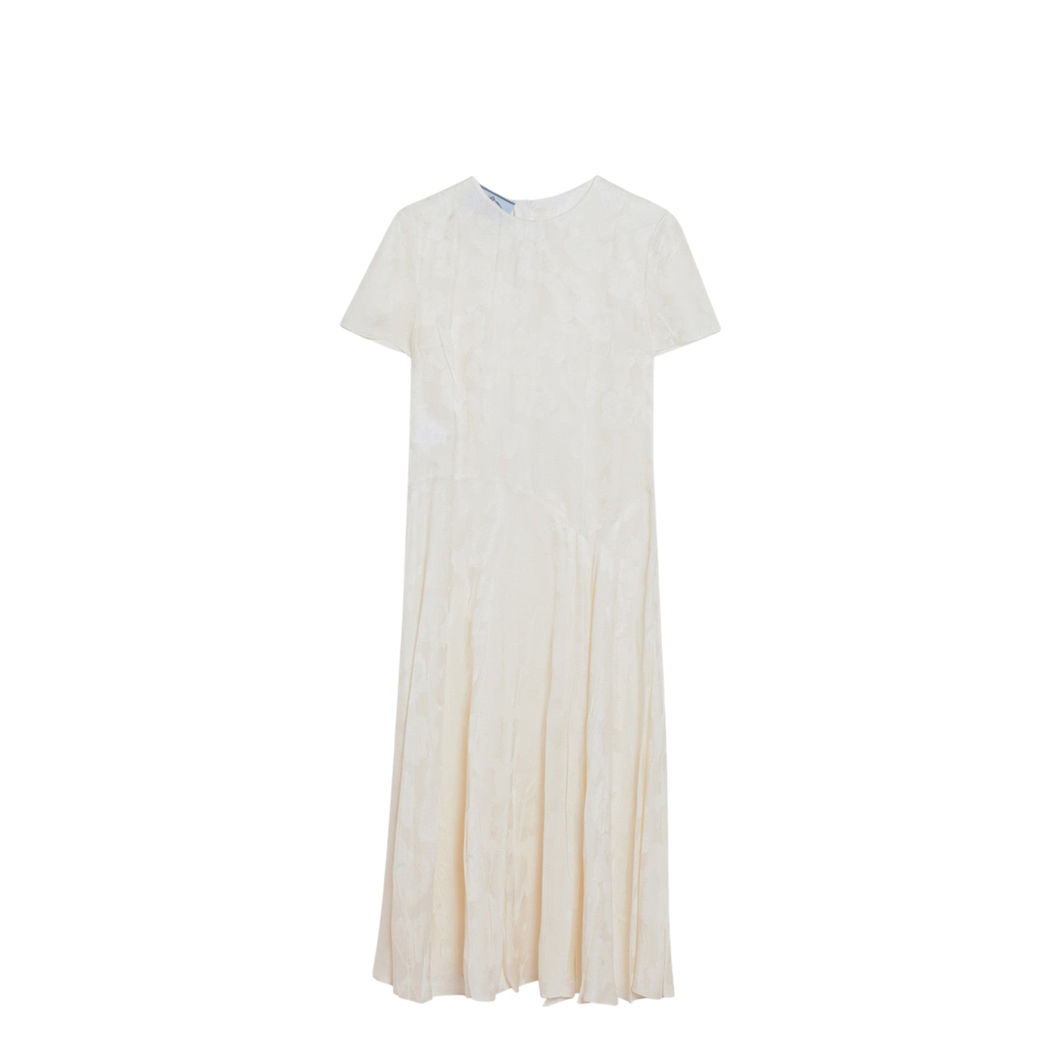 Ivory Dress in Damask Silk Blend - Image 1