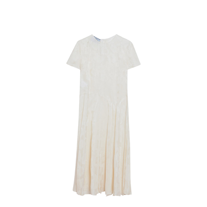 Ivory Dress in Damask Silk Blend - Image 1