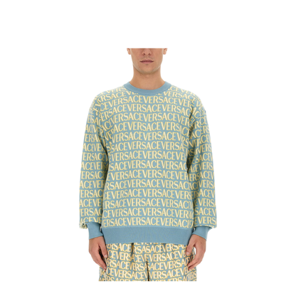 Cotton Crew Neck Sweater Blue - Image 1