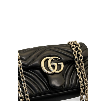 Small Shoulder Bag Black Leather - Image 2