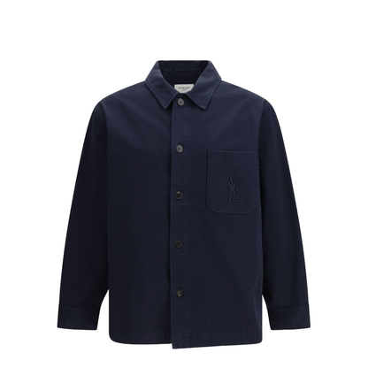 Cassandre Overshirt in Gabardine with Logo - Image 1