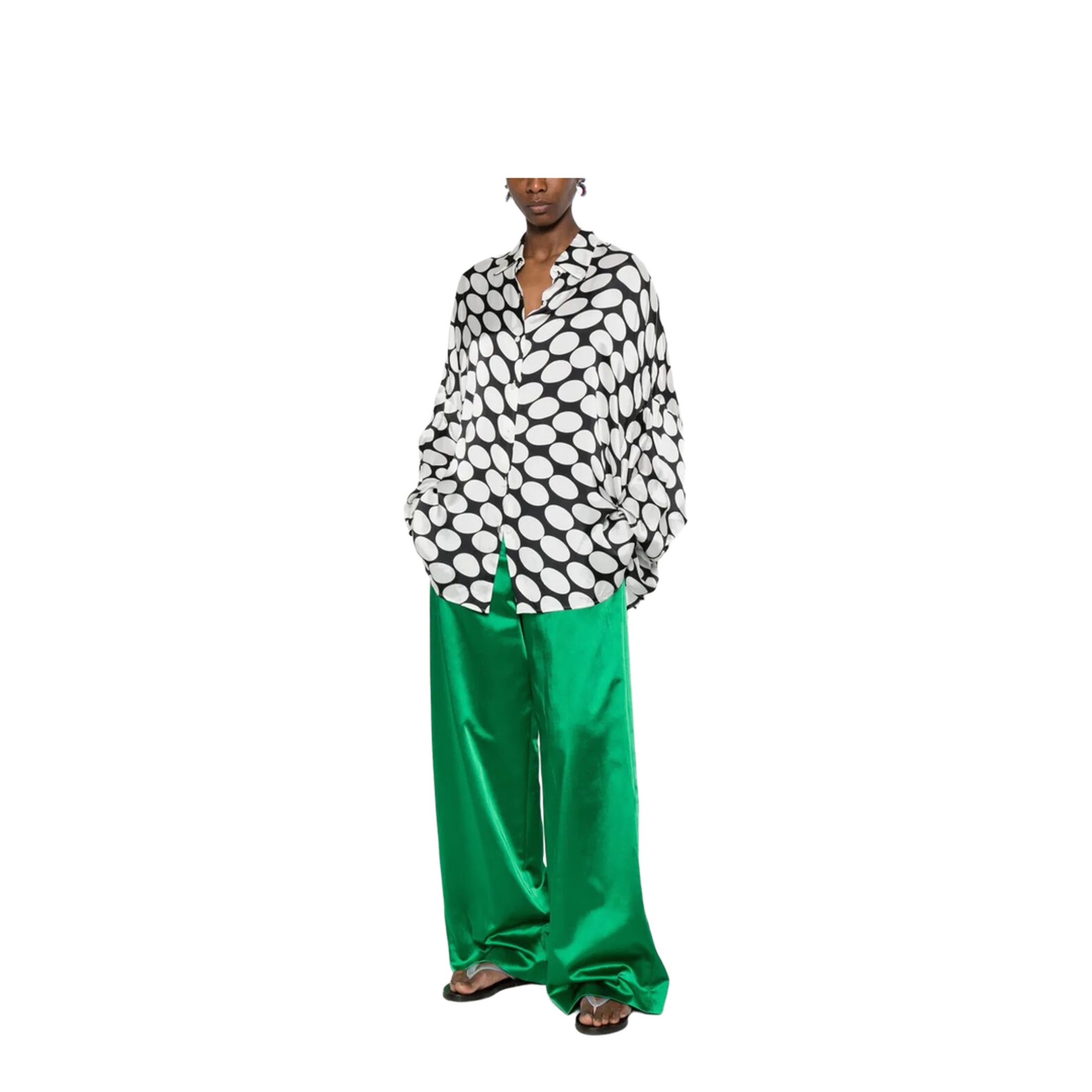 Casia Viscose Shirt with Large Polka Dot-Motif - Image 2