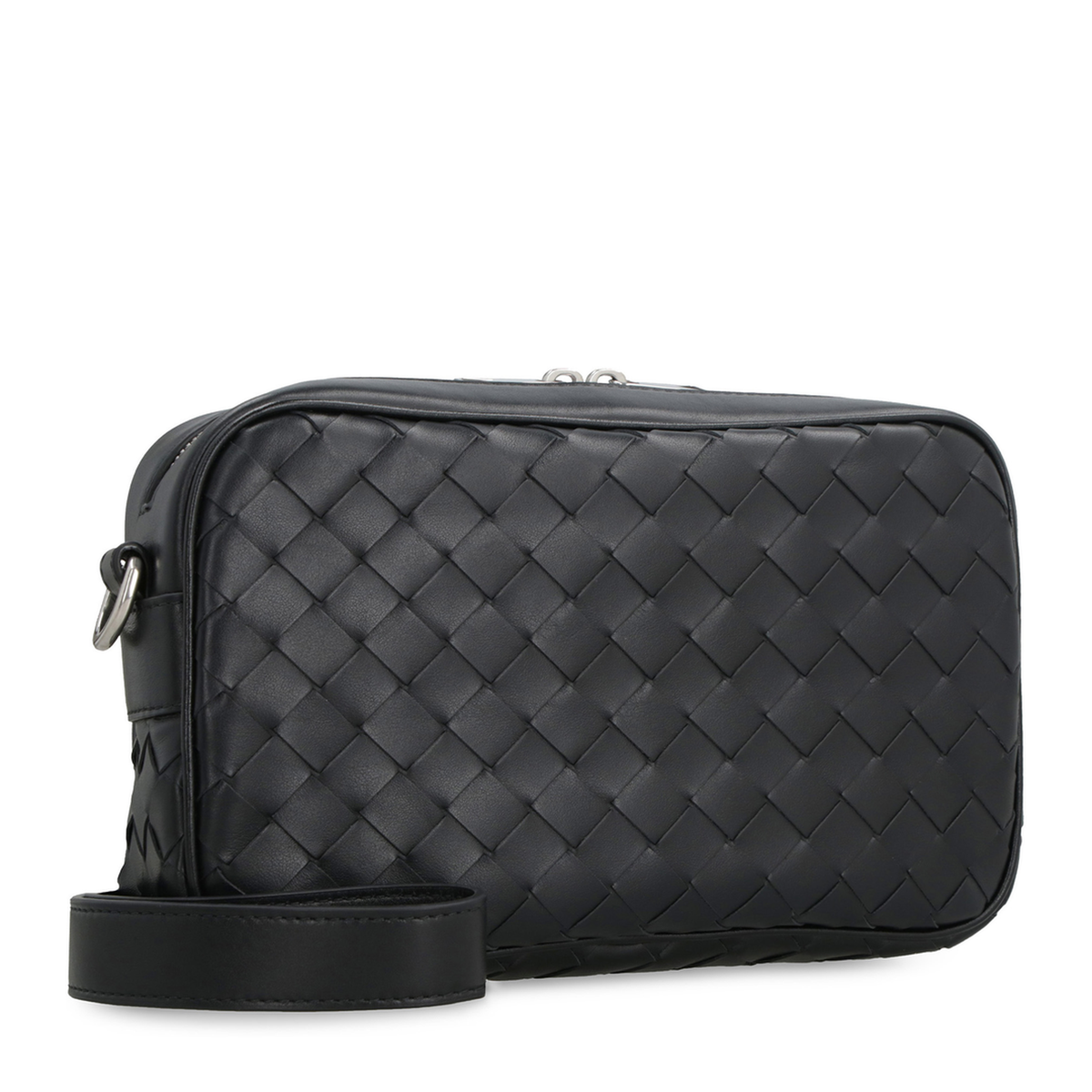 Intrecciato Small Calfskin Camera Bag - Nero - Image 4