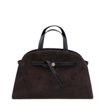 Romy Medium Suede Leather Bauletto - Brown - Image 2