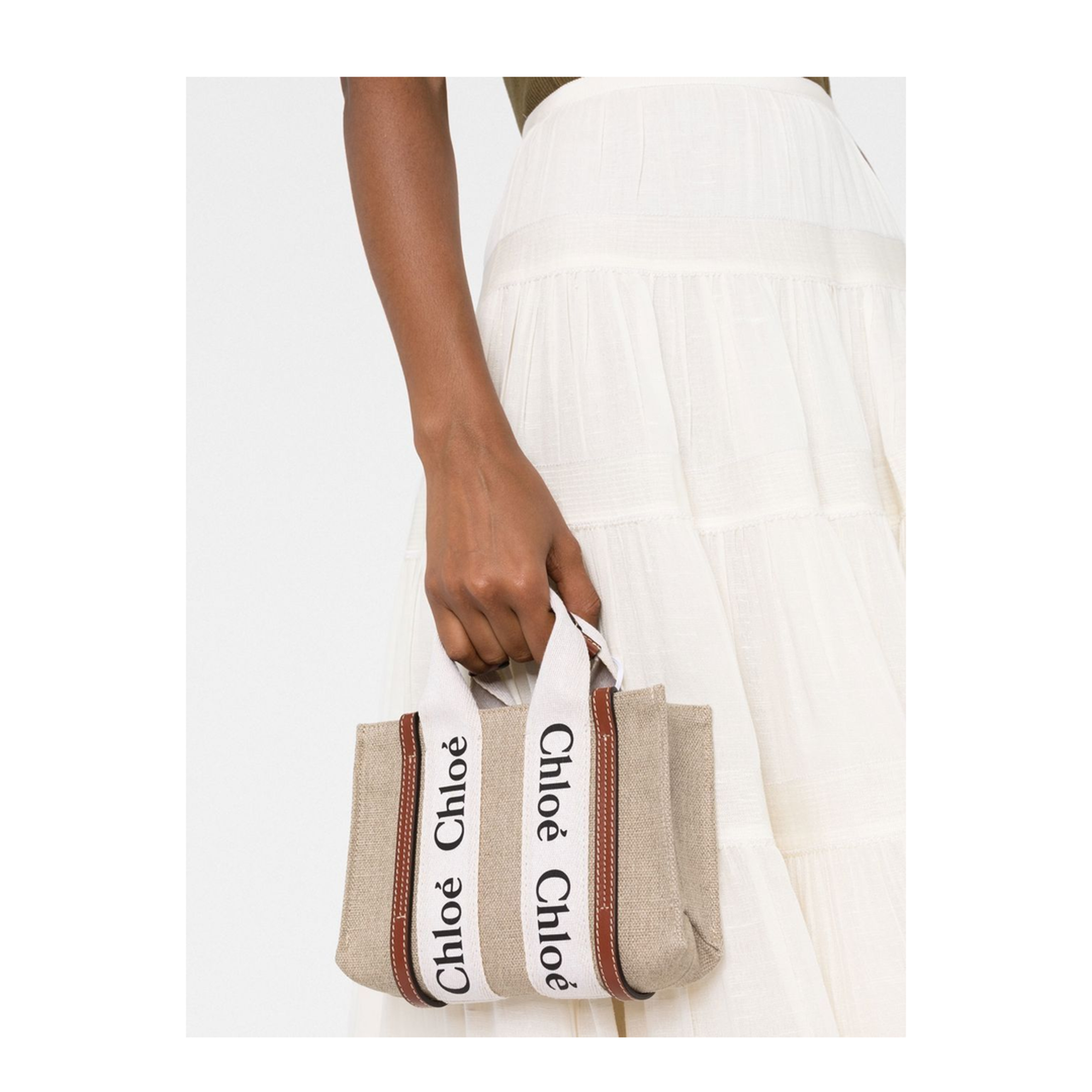 Mini Woody Tote Bag in Linen - Image 2