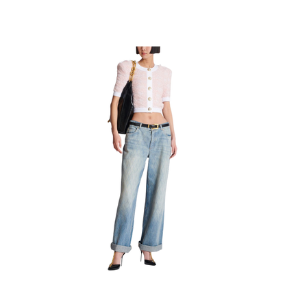 Short-Sleeved Knit Cardigan - Image 3