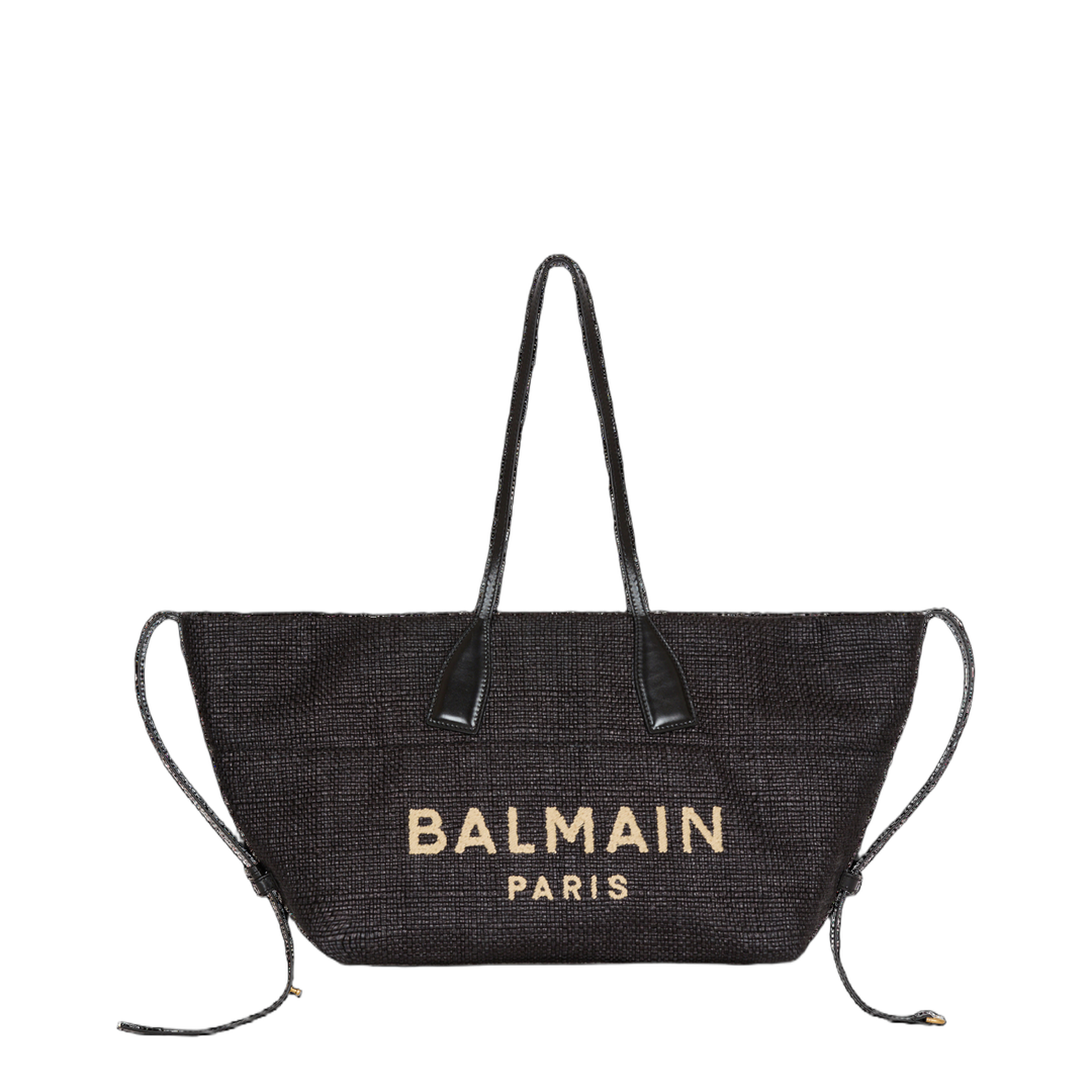 Track Tote Bag Raffia Black - Image 1