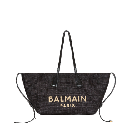 Track Tote Bag Raffia Black - Image 1
