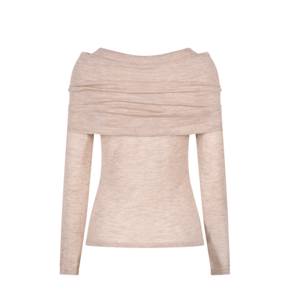 Lightweight Cashmere Sweater with Removable Wrap Detail - Image 2