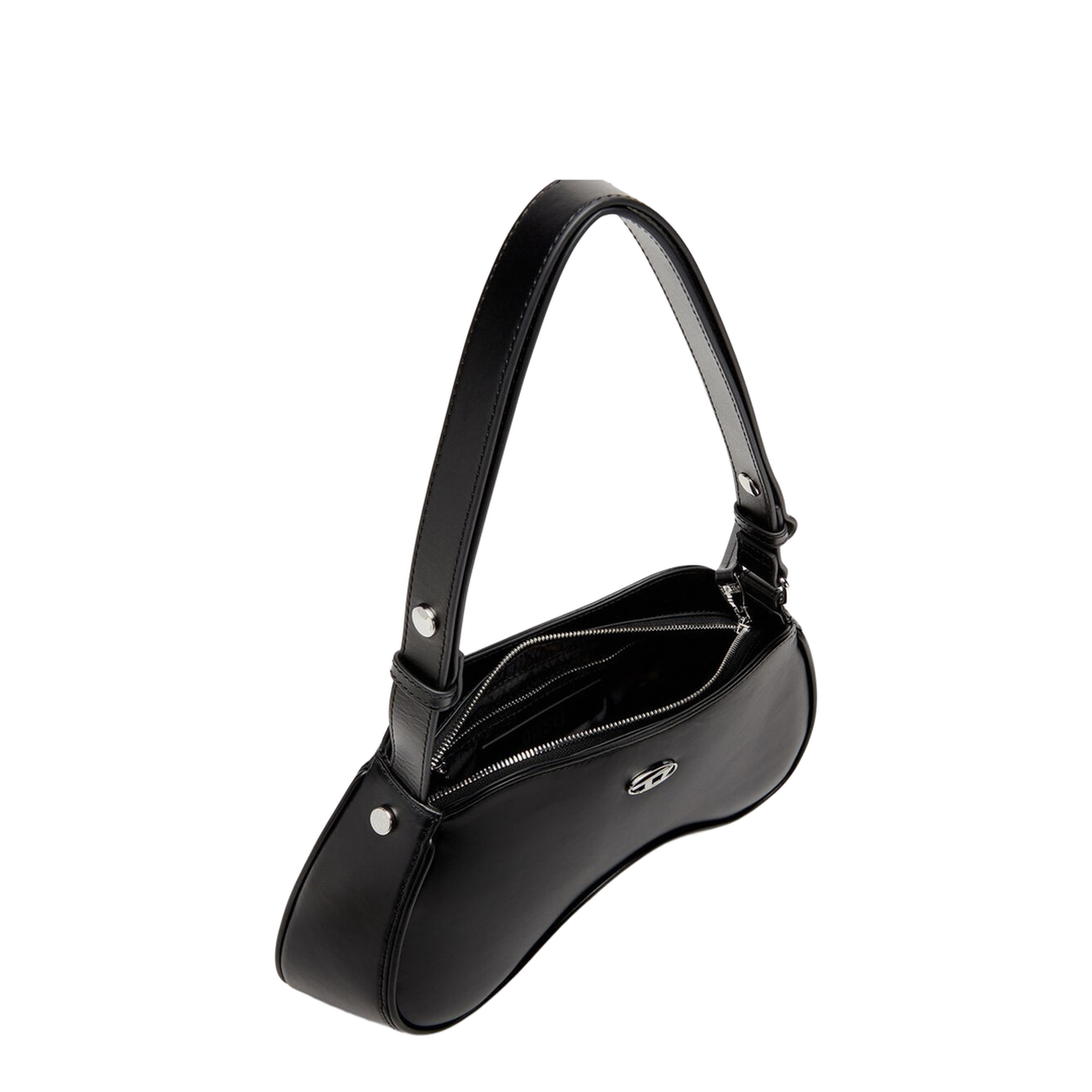 Play Semi-Gloss Leather Shoulder Bag - Black - Image 3