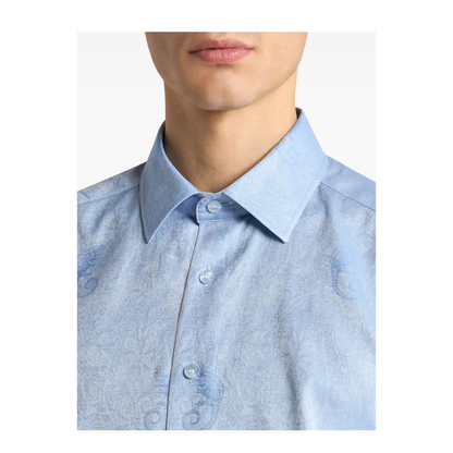 Cotton Jacquard Shirt with Gecko Motif - Image 3