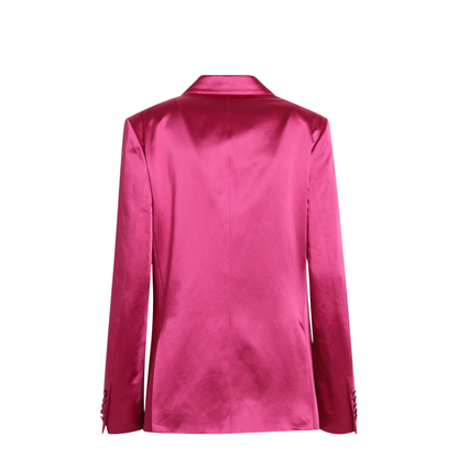 Fuchsia Double-Breasted Satin Jacket - Image 2