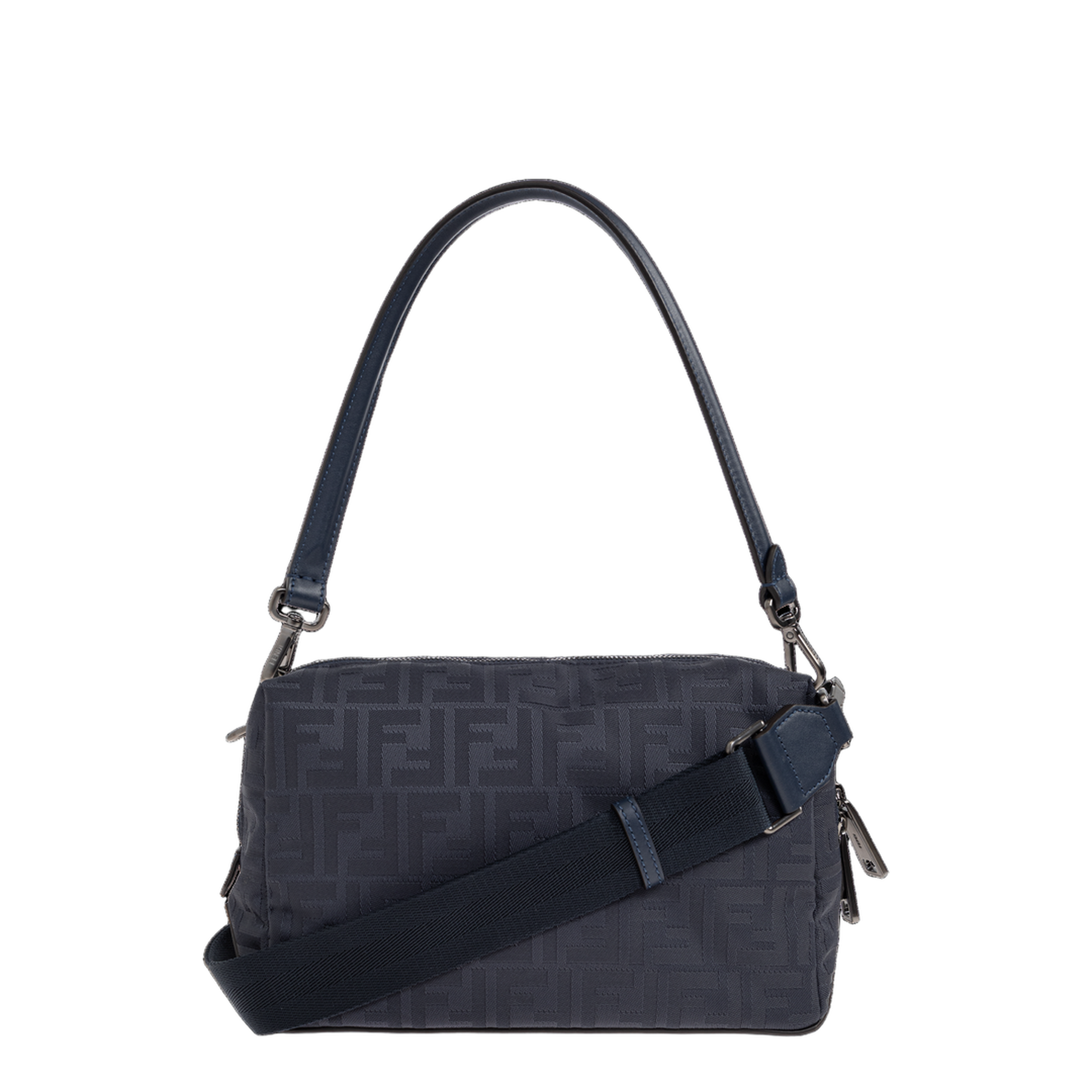 Squared FF Lui Medium Nylon Shoulder Bag - Dark Blue - Image 1