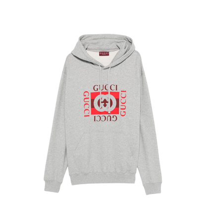 Printed Cotton Jersey Sweatshirt in Grey Mélange - Image 1