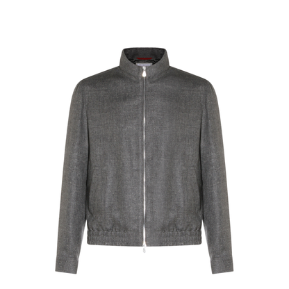 Stand Collar Outerwear Jacket Grey - Image 1