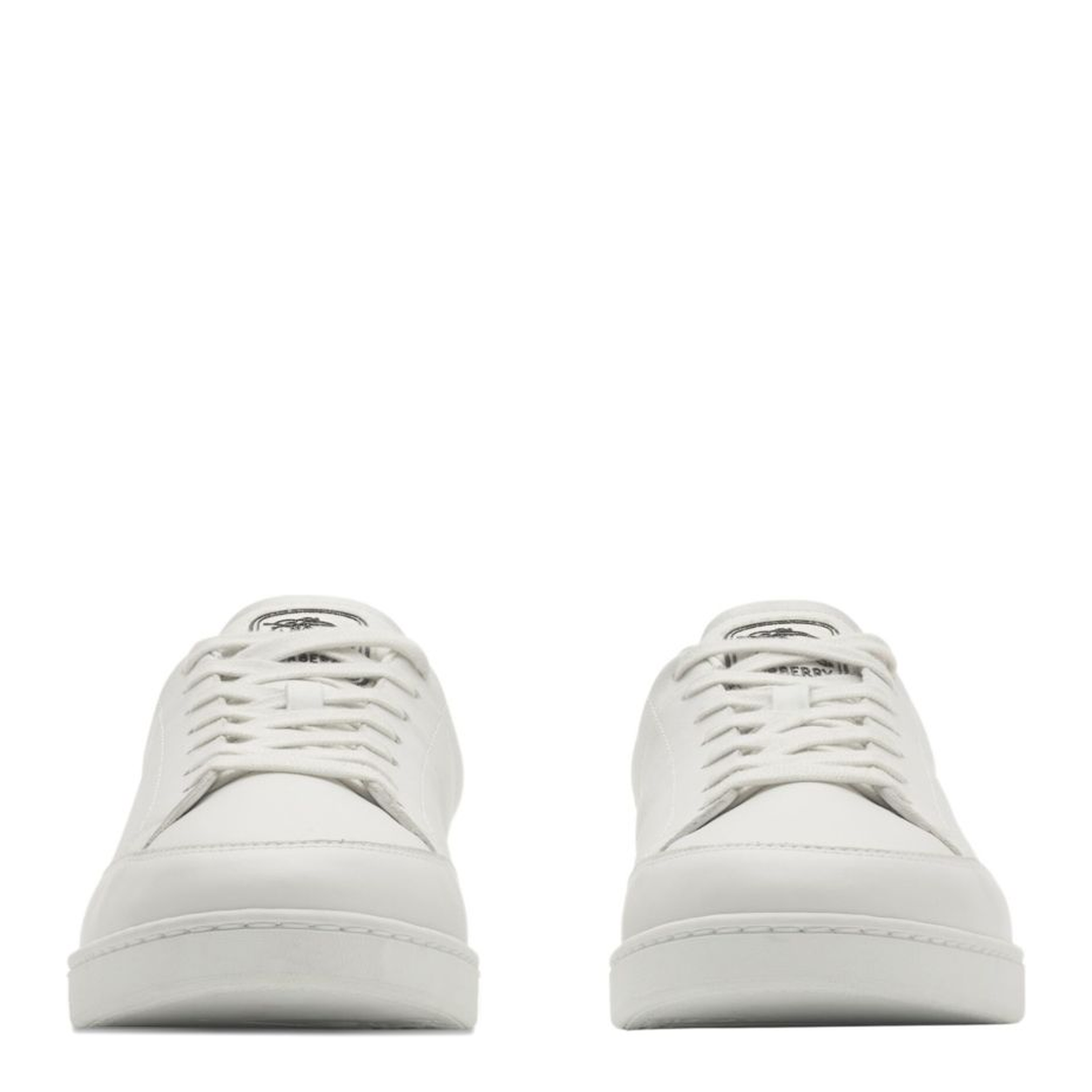 Checked Heel Leather Low-Top Sneakers - Image 2